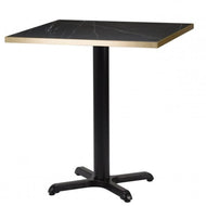 Bosa Metal Base Pedestal Square Table with Wood Top 700x700mm