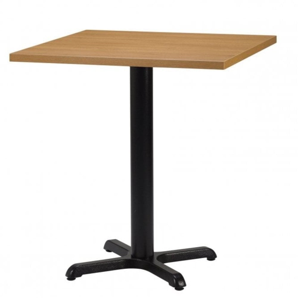 Bosa Metal Base Pedestal Square Table with Wood Top 700x700mm