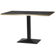 Amalfi Metal Base Pedestal Rectangle Table with Wood Top 1200x700mm