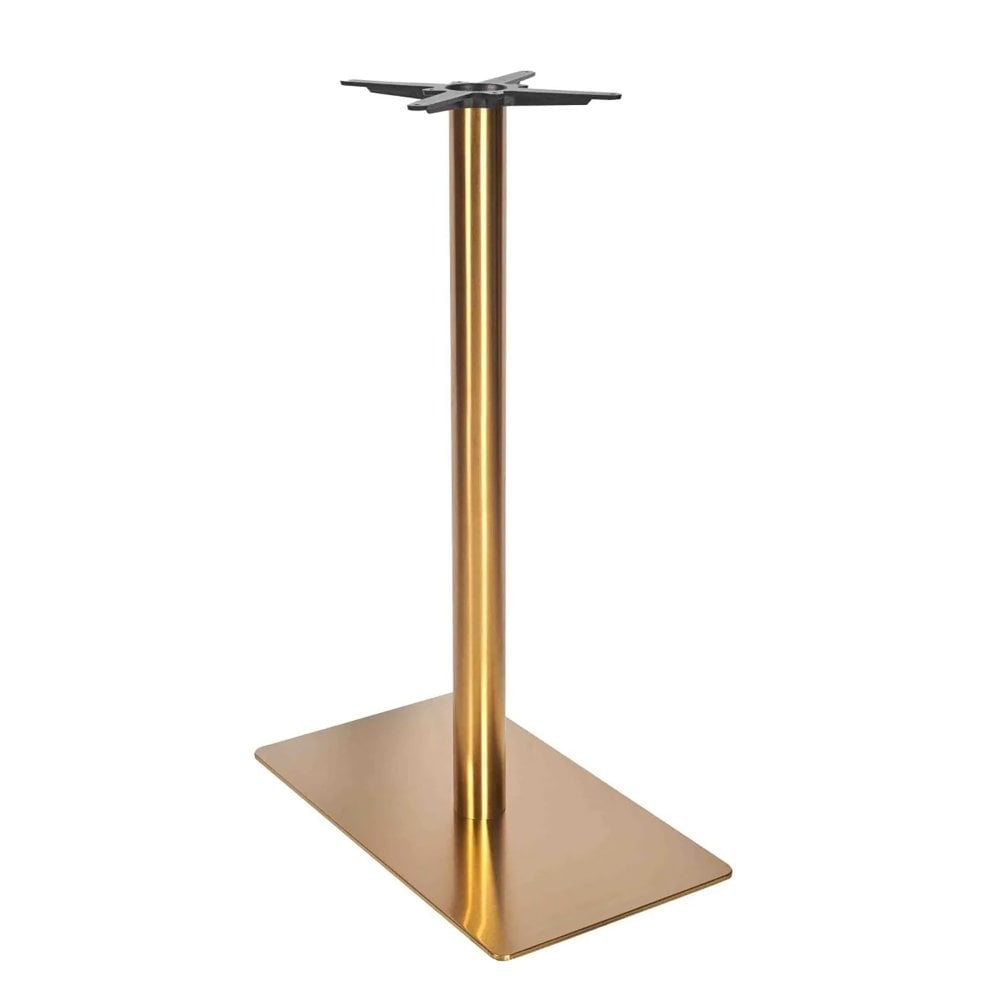 Zeus Brass Table Base - Rectangle Single Pedestal