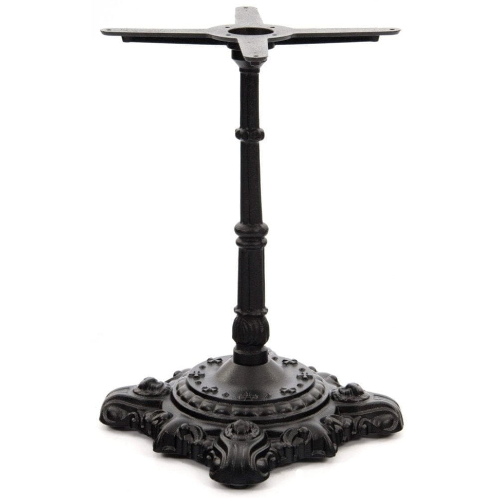 Hereford Ornate Bistro Black Cast Iron Table Base - Powdercoated