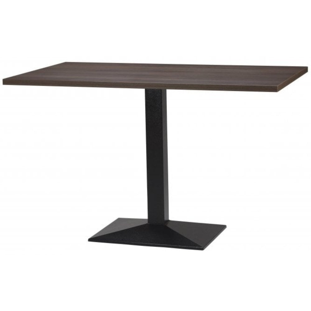 Amalfi Metal Base Pedestal Rectangle Table with Wood Top 1200x700mm