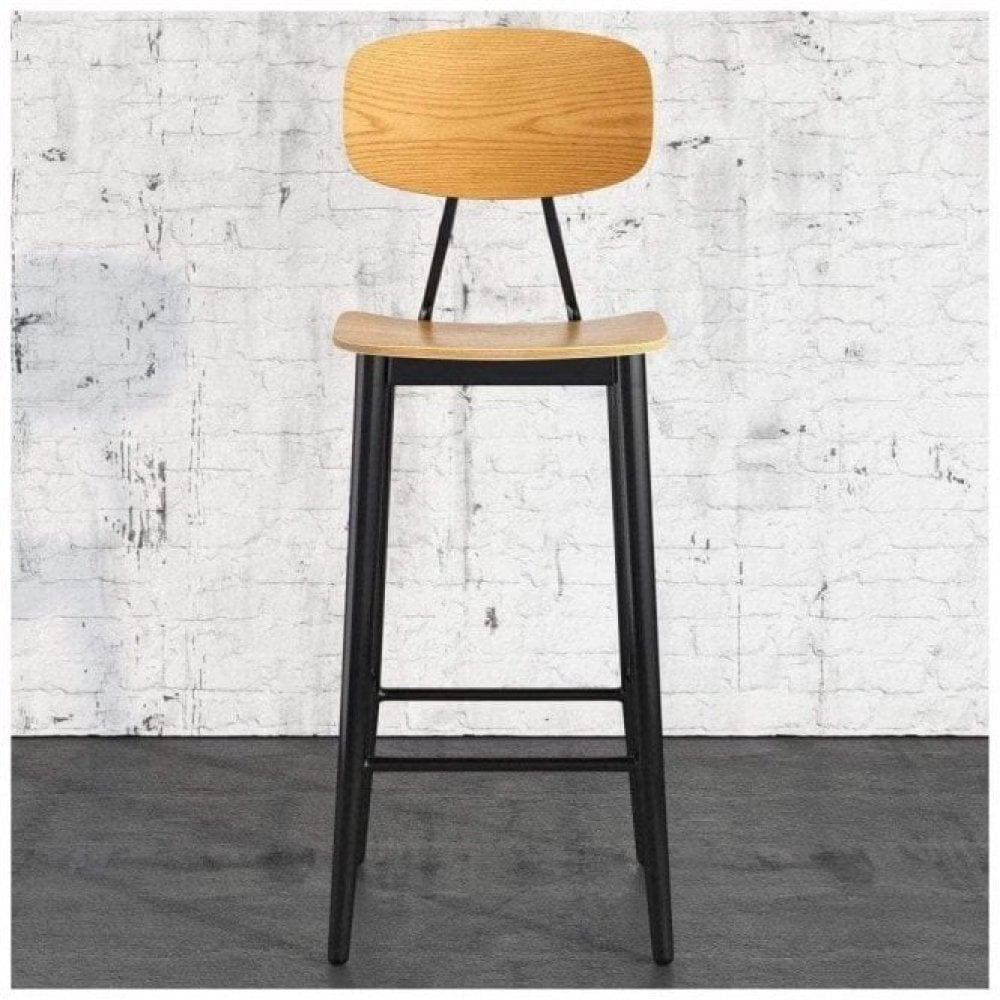 Juna Oak Wooden Bar Stool