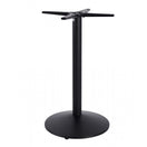 Switch The Sol Black Round Self Levelling Table Base - NOROCK is a black metal base with a round cone-shaped disc and central cylindrical support, topped with a cross bracket for tabletop attachment. 3 image