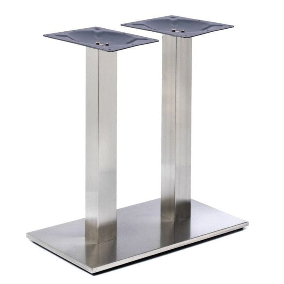 Danilo Stainless Steel Rectangle Twin Pedestal Table Base