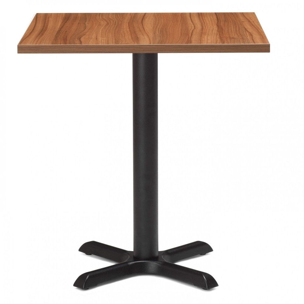 Zonda Metal Base Pedestal Square Table with Wood Top 600x600mm