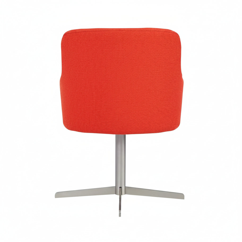 Huntington Wooden Upholstered Swivel Armchair - Nickel