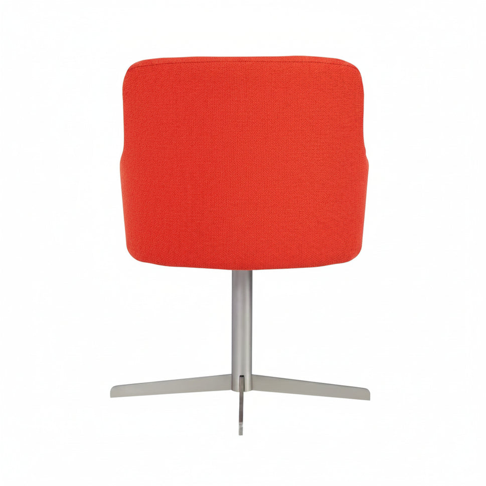 Huntington Wooden Upholstered Swivel Armchair - Nickel