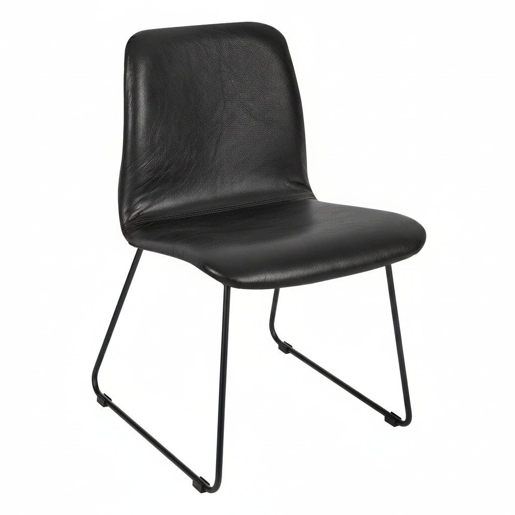 Copenhagen Upholstered Metal Side Chair - Black Skid Frame