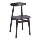 Switch The Naya Scandi Raw Chair Frame features a modern black Scandinavian design with a rounded seat, four straight legs, and a curved minimalist backrest, shown against a plain white background. 2 image