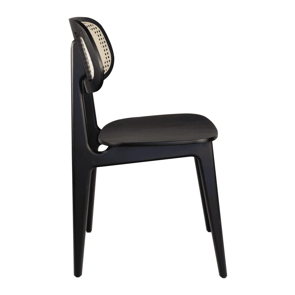 Relish Black Rattan Upholstered Side Chair