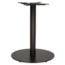 Switch The Tokyo Large Round Cast Iron Table Base features a black powder-coated finish, a central cylindrical column, and a flat circular base. Its visible top mount with crossbars ensures secure tabletop attachment. 1 image
