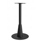 Switch The Ares Black Round Table Base - Large features a modern, minimalistic design with a wide round bottom and cylindrical column supporting a flat square mounting plate—ideal for restaurant and bar interiors. 2 image