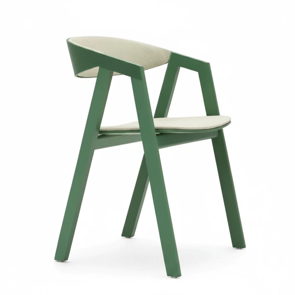 Simple Wooden Upholstered Side Chair