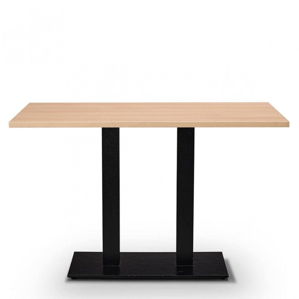 Bertone Metal Base Pedestal Rectangle Table with Wood Top 1200x700mm