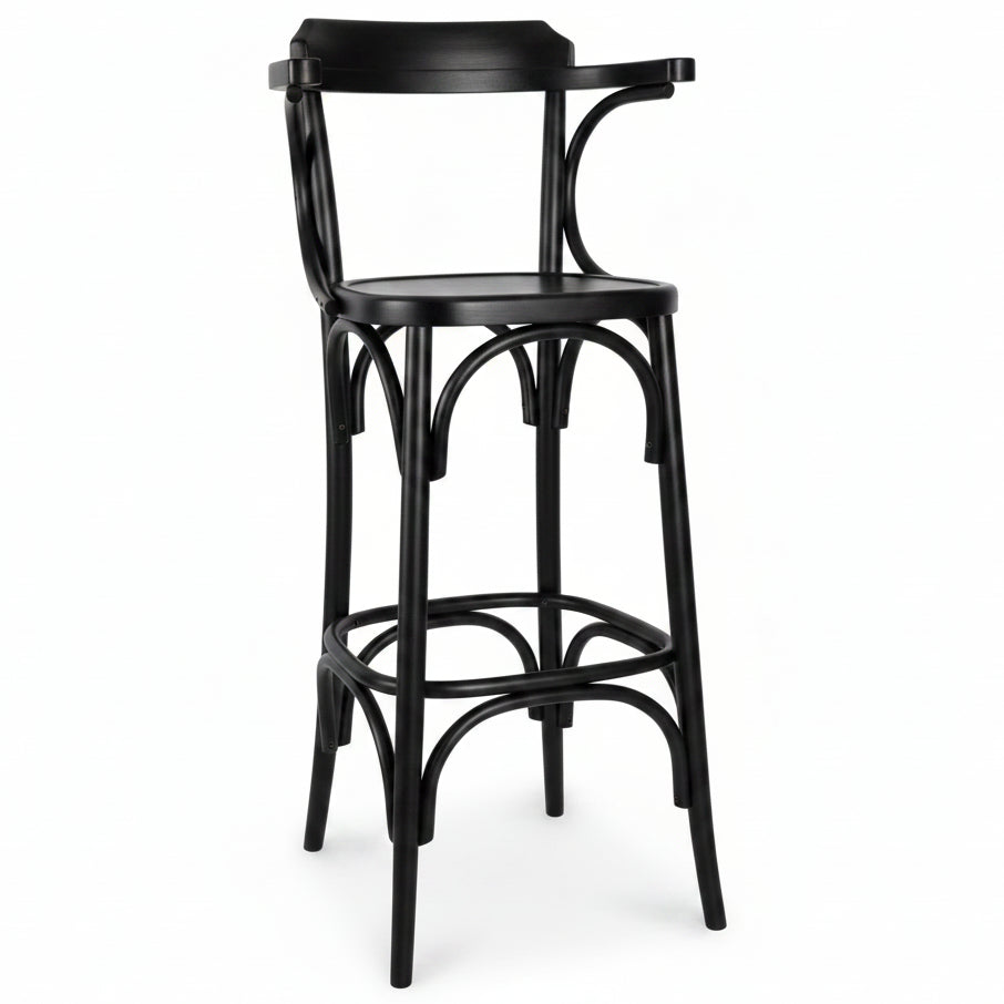 Grace Bentwood Wooden Upholstered Bar Stool