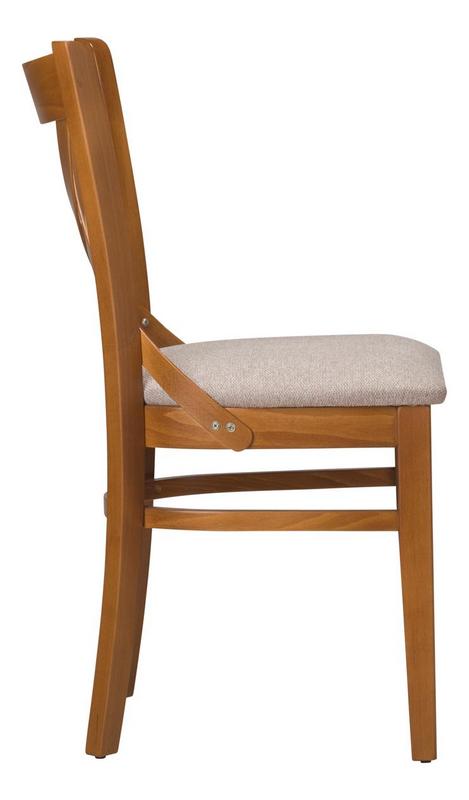 Cross Wooden Upholstered Side Chair