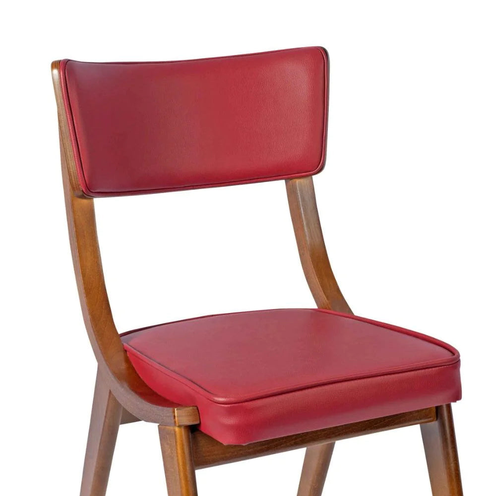 Wave Wooden Upholstered Bar Stool