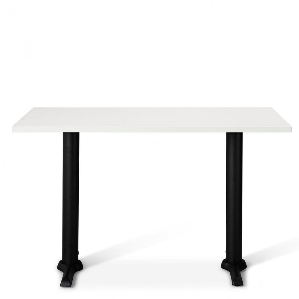 Zonda Metal Base Pedestal Rectangle Table with Wood Top 1200x700mm