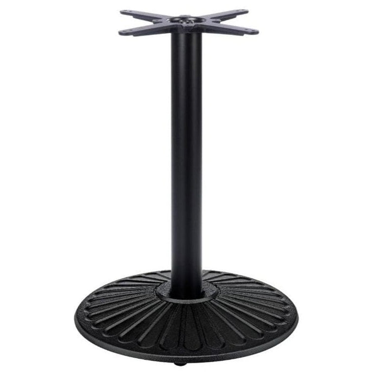 Crewe Medium Round Black Cast Iron Table Base - Powdercoated