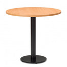 Switch Bertone Metal Base Pedestal Round Table with Wood Top 700mm 3 image