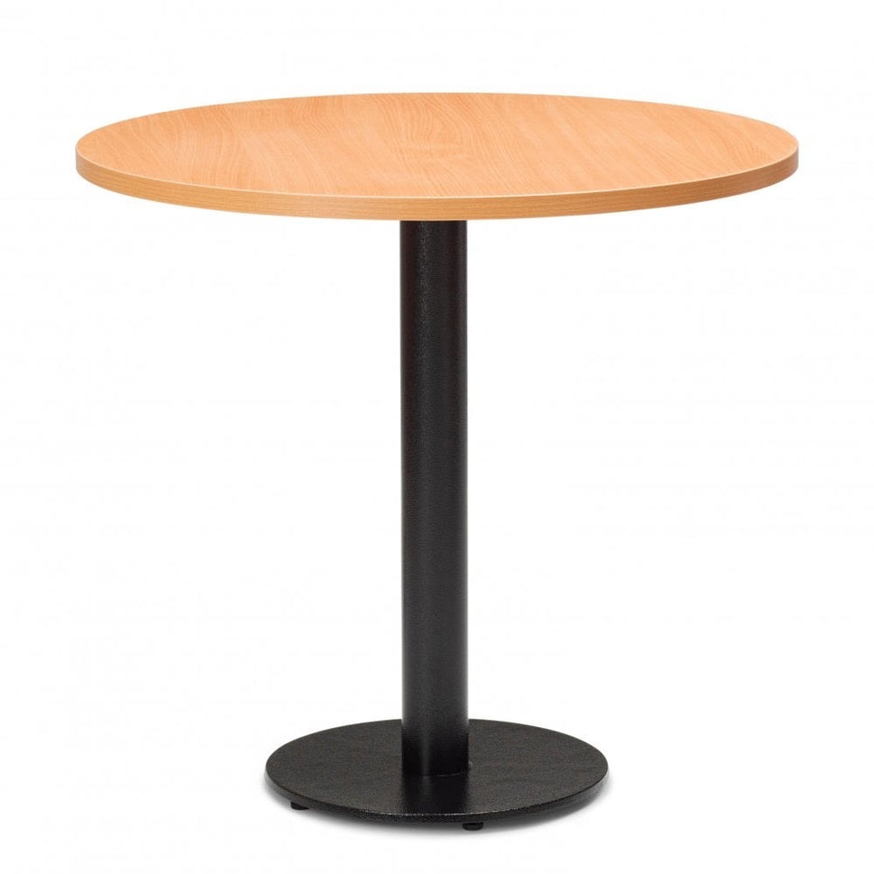 Bertone Metal Base Pedestal Round Table with Wood Top 700mm