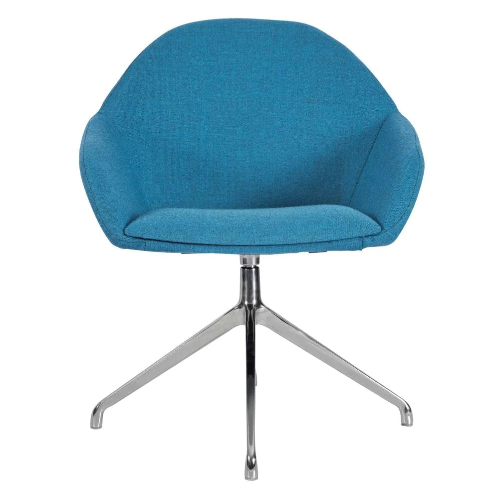 Orlando Upholstered Swivel Chair - Chrome
