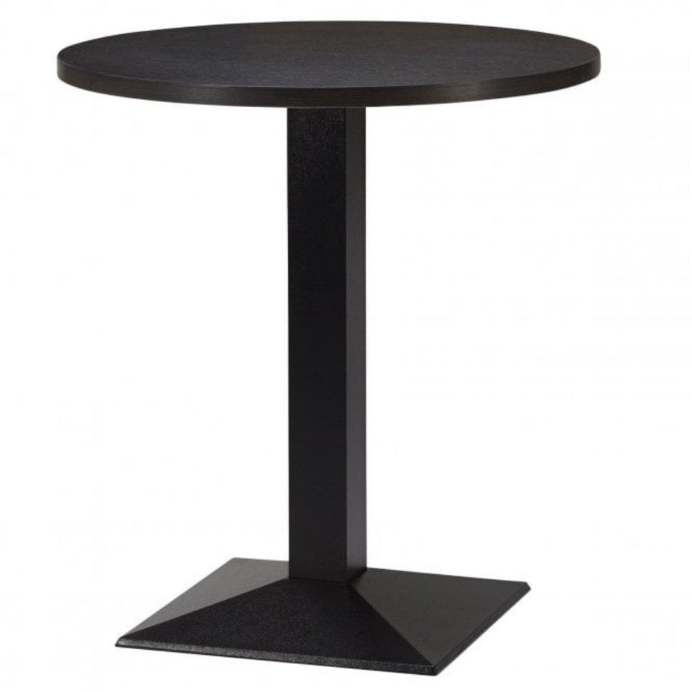 Amalfi Metal Base Pedestal Round Table with Wood Top 700mm