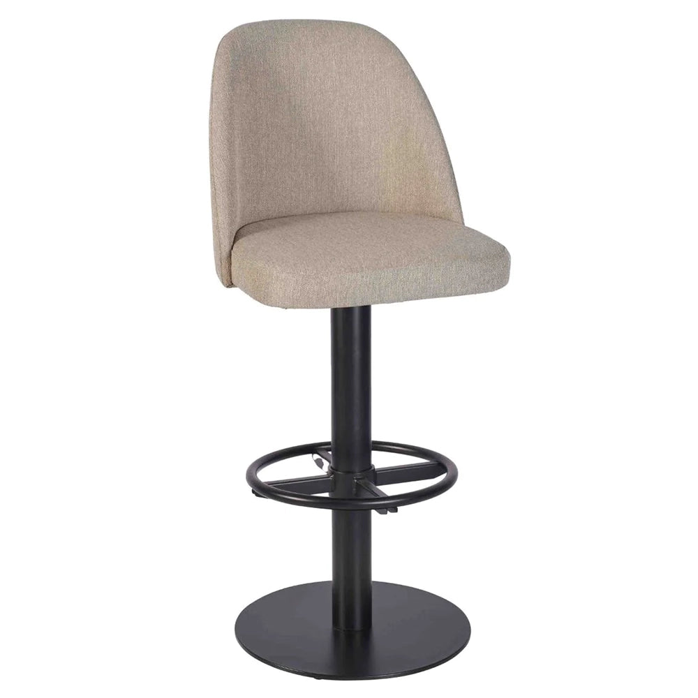 Como Upholstered Swivel Metal Bar Stool