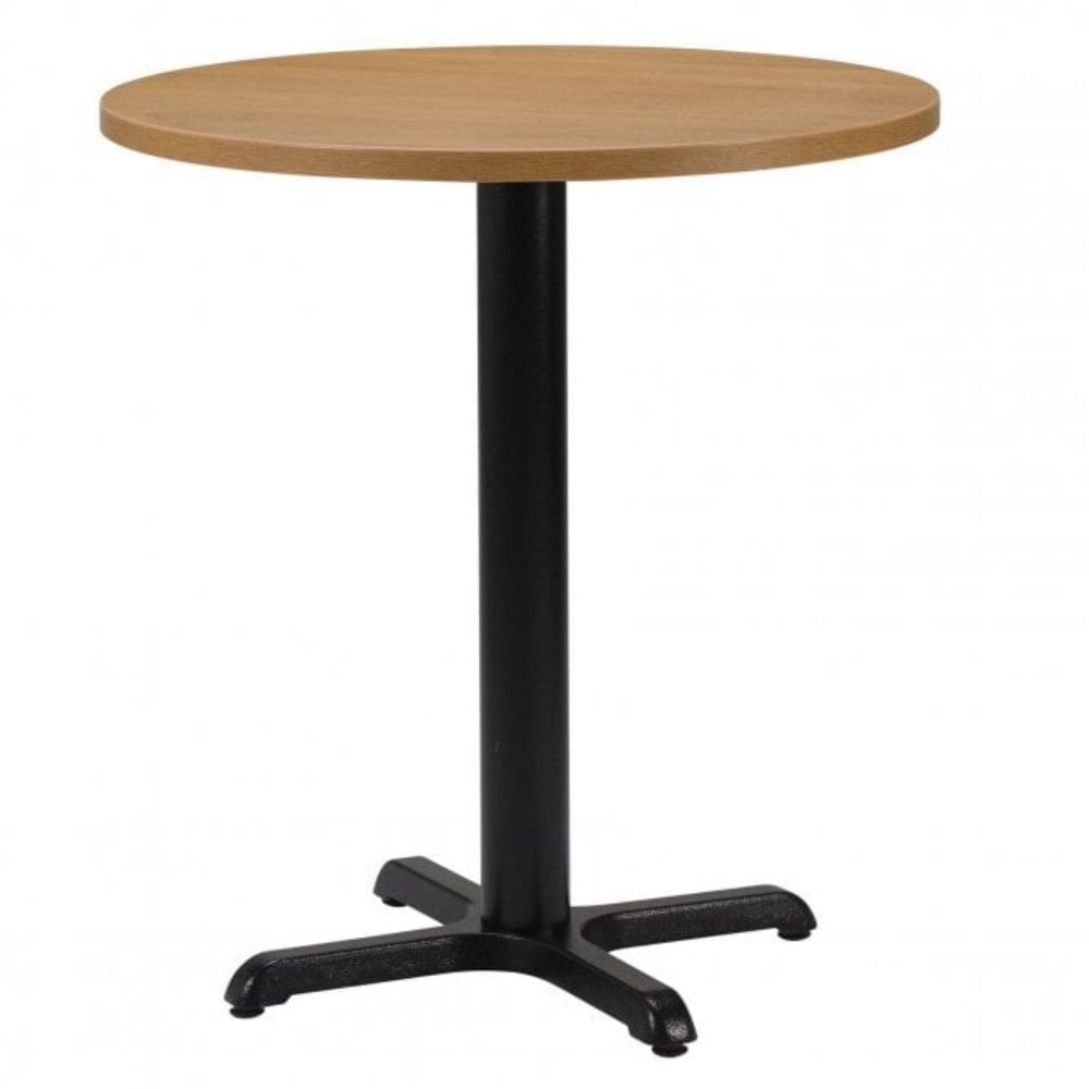 Bosa Metal Base Pedestal Round Table with Wood Top 700mm
