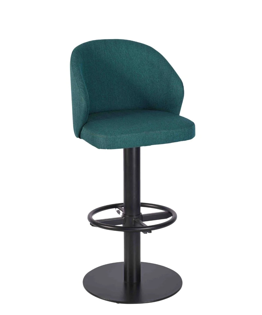 Como Upholstered Swivel Metal Arm Bar Stool