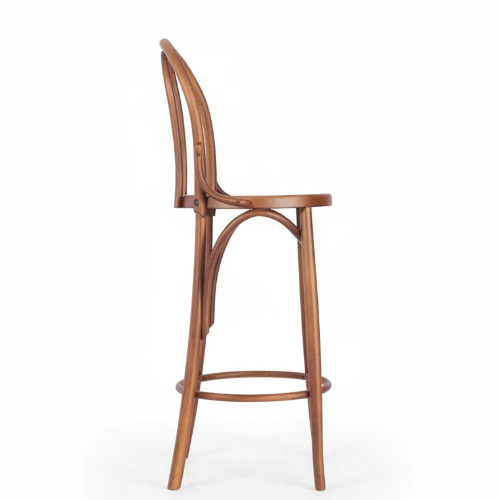 Beatrice Bentwood Wooden Upholstered Bar Stool
