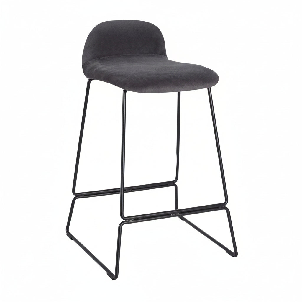 Copenhagen Upholstered Mid Height Metal Bar Stool