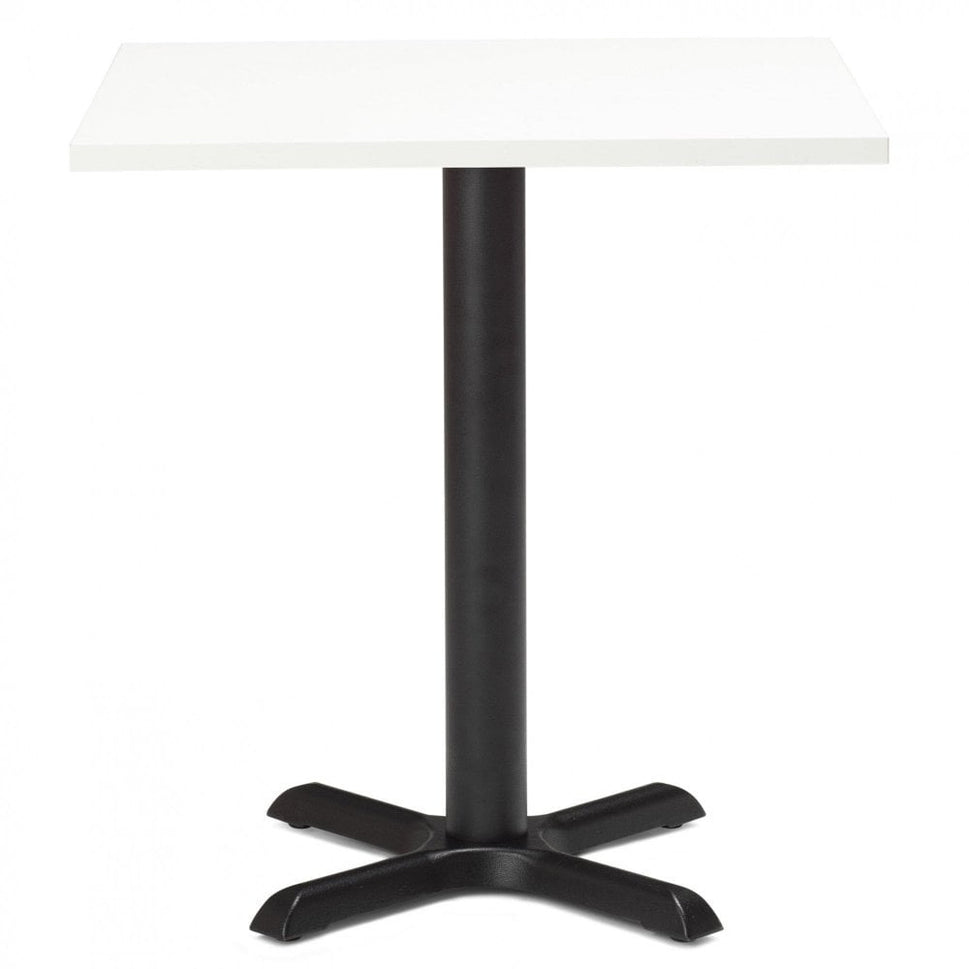 Zonda Metal Base Pedestal Square Table with Wood Top 600x600mm