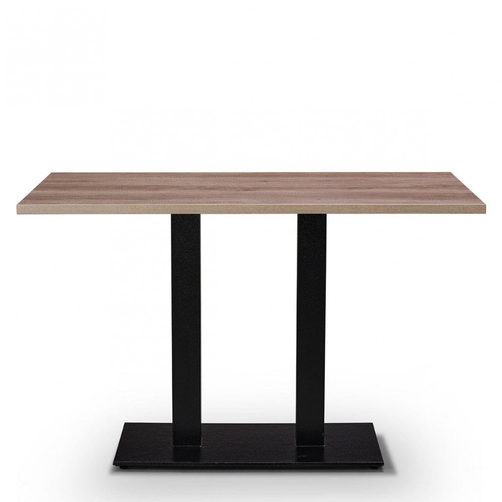 Bertone Metal Base Pedestal Rectangle Table with Wood Top 1200x700mm