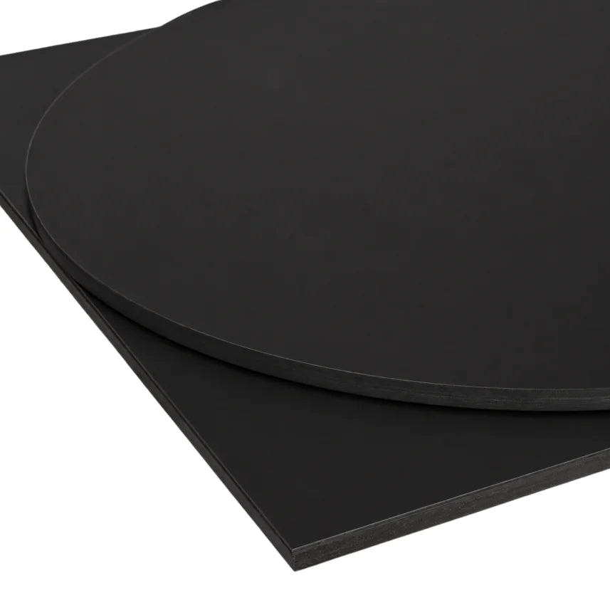 Midnight Black Outdoor Laminate Restaurant Table Top - 12mm