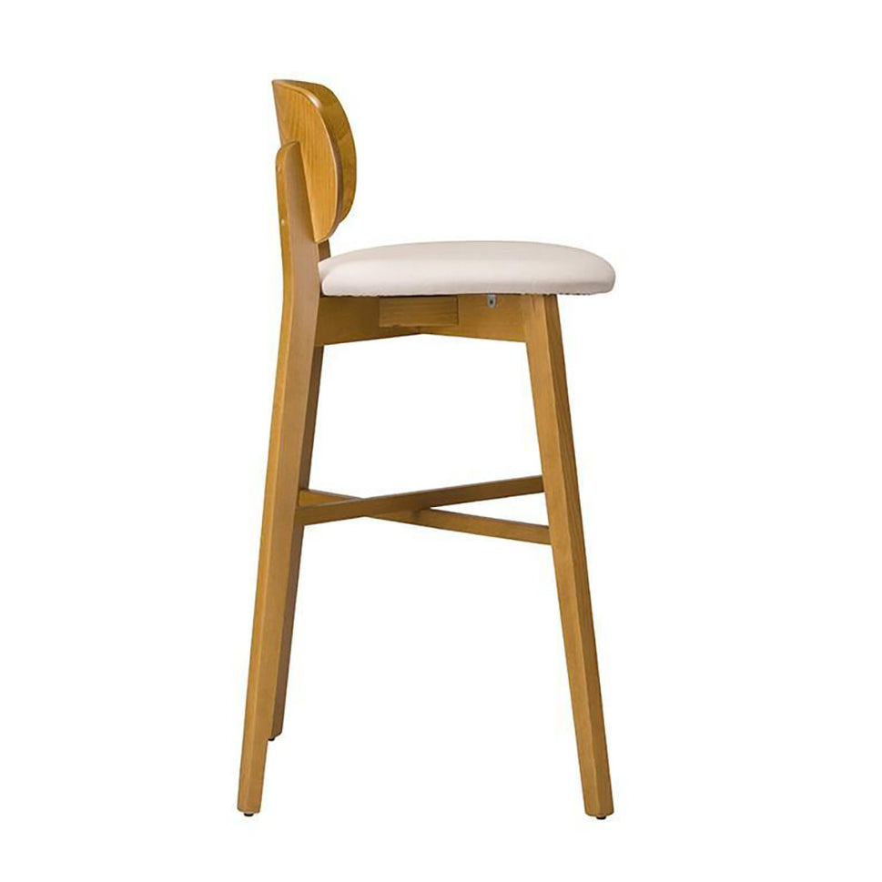 Rana Wooden Upholstered Bar Stool