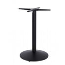 Switch The Sol Black Round Self Levelling Table Base - NOROCK features a black metal, cone-shaped disc base with a central cylindrical support and a four-pronged top for attaching a tabletop. 1 image
