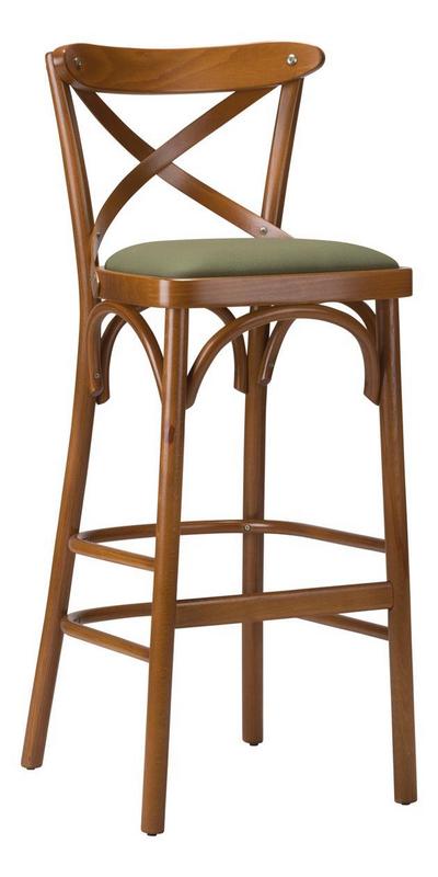 Classic Bentwood Upholstered Bar Stool