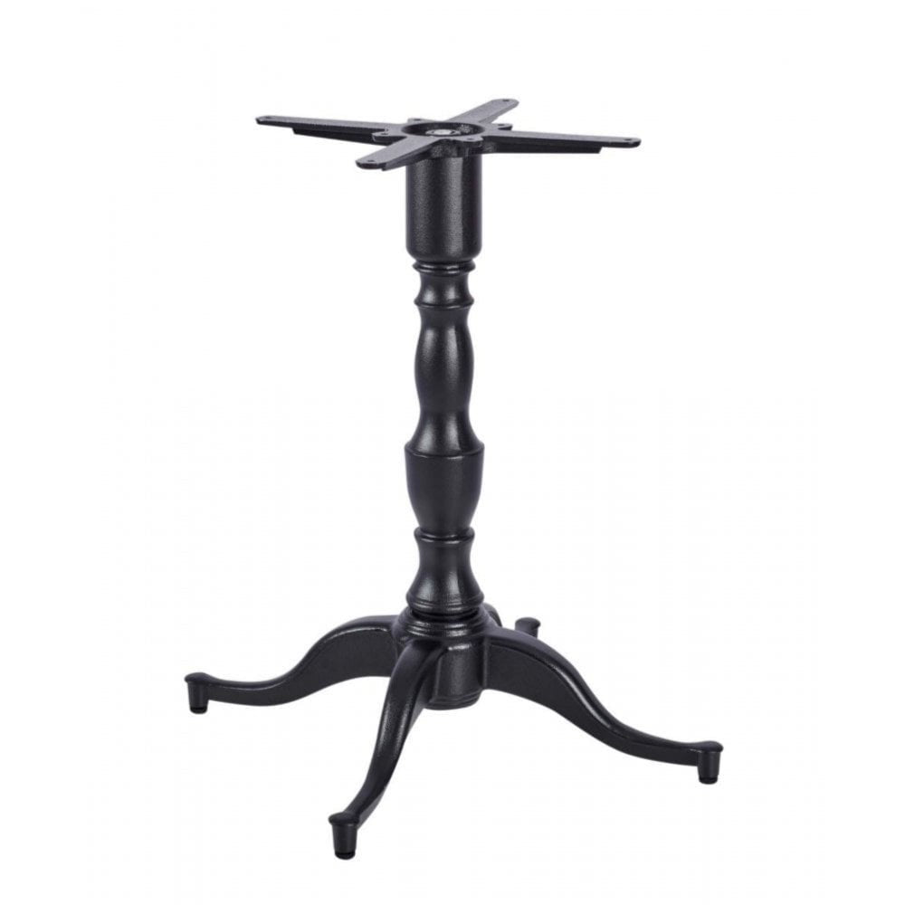 Queen Anne Ornate Four Leg Cast Iron Table Base - Powdercoated