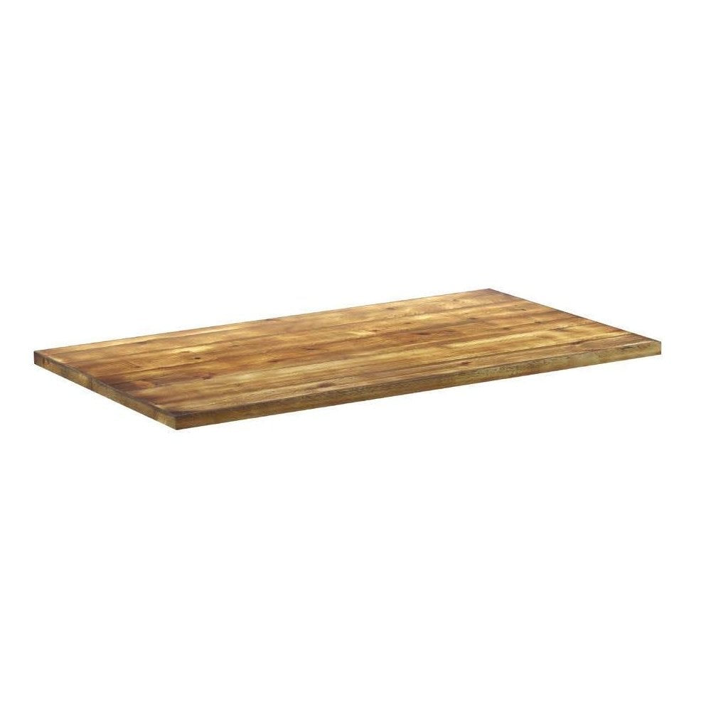 The Rustic Pine Restaurant Table Top - 32mm features a smooth, polished rectangular wooden surface with visible wood grain, shown against a plain white background.