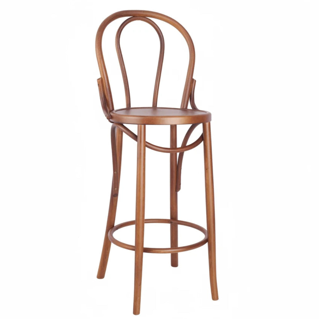 Beatrice Bentwood Wooden Upholstered Bar Stool