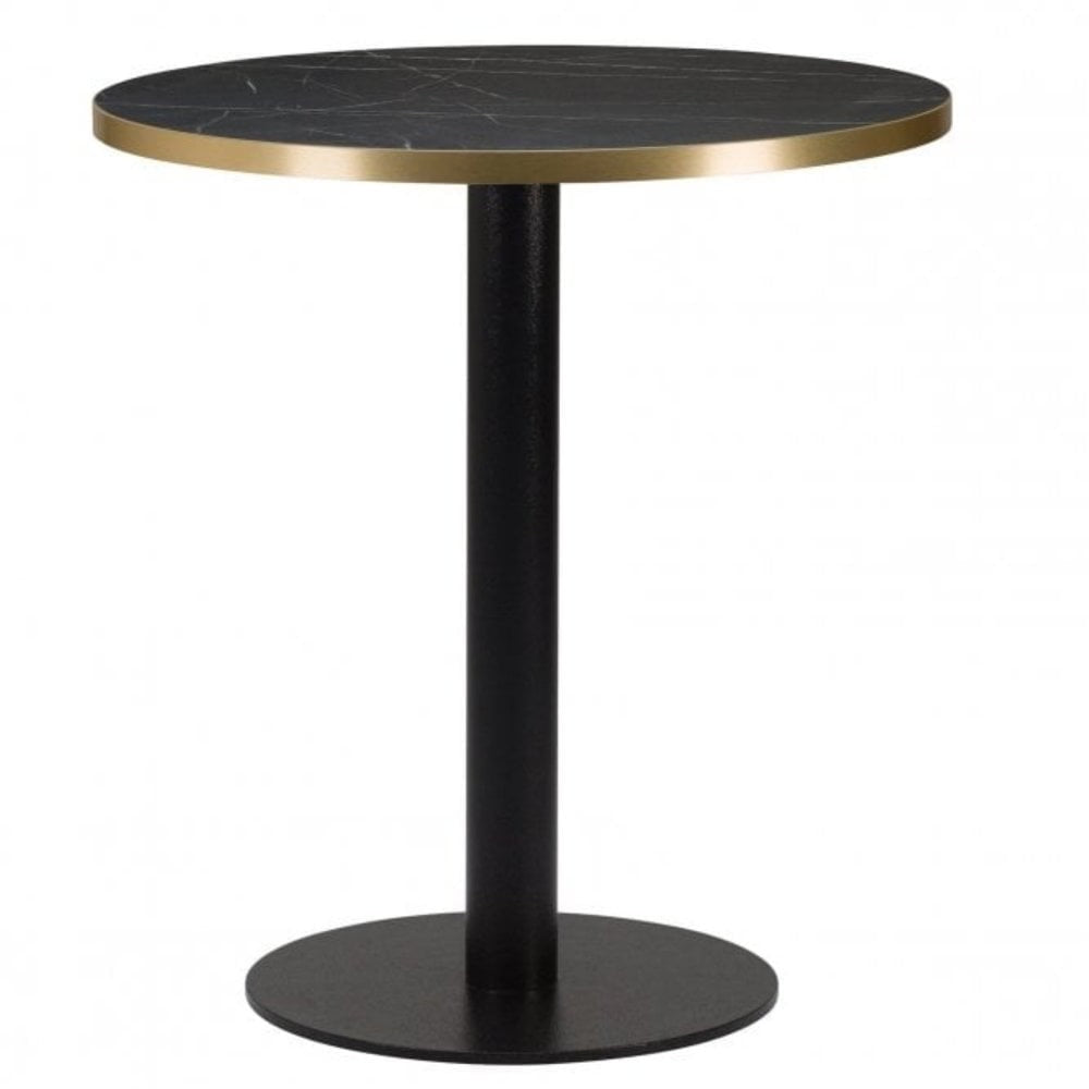 Figaro Metal Base Pedestal Round Table with Wood Top 700mm