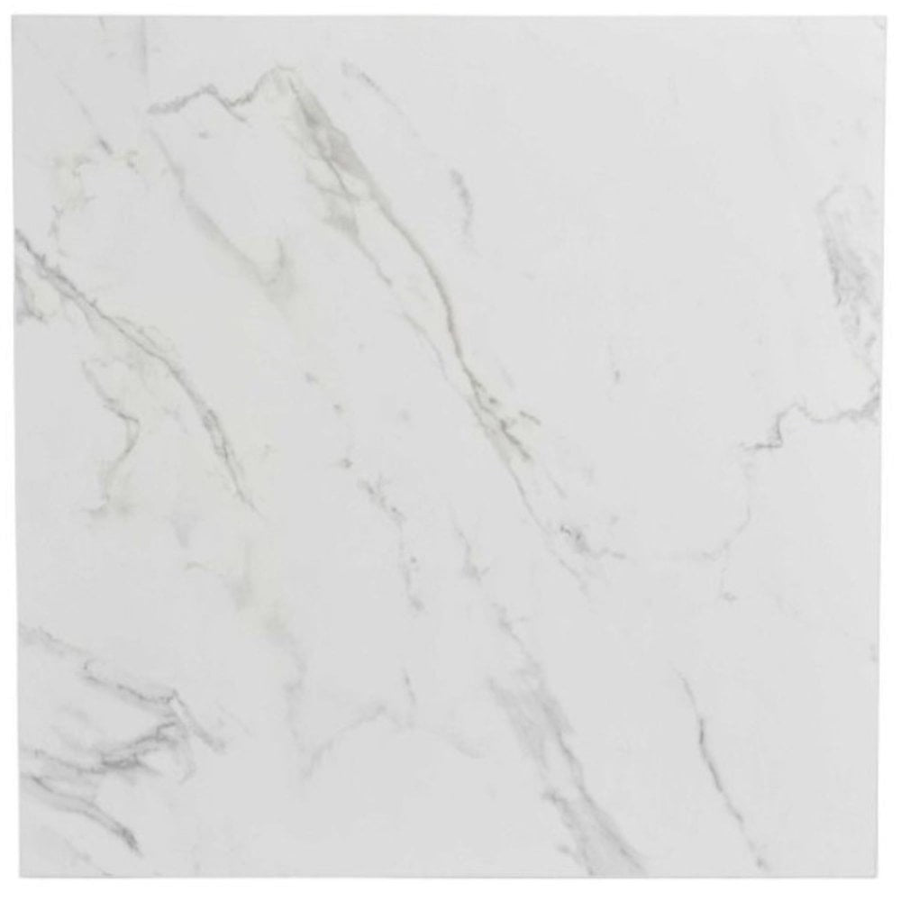 White Crystal Marble Laminate Restaurant Table Top - 25mm