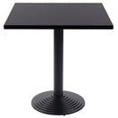 Switch The Ripple Round Black Cast Iron Table Base features a single round rippled and ridged base, supporting a smooth square black tabletop—perfect for contemporary spaces. 3 image
