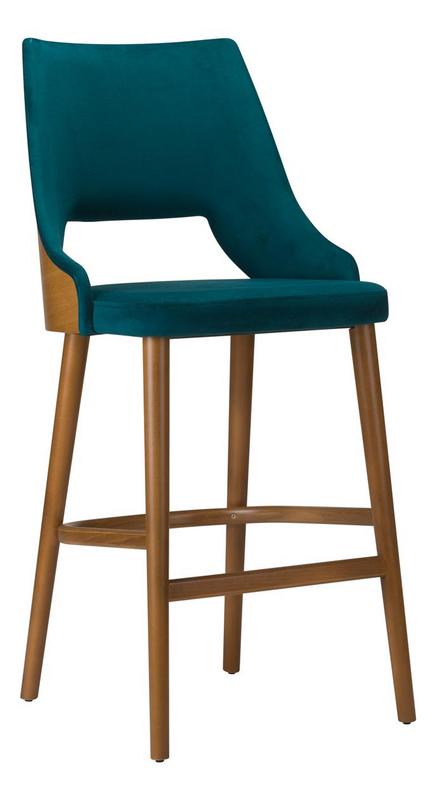 Stone Wooden Upholstered Bar Stool