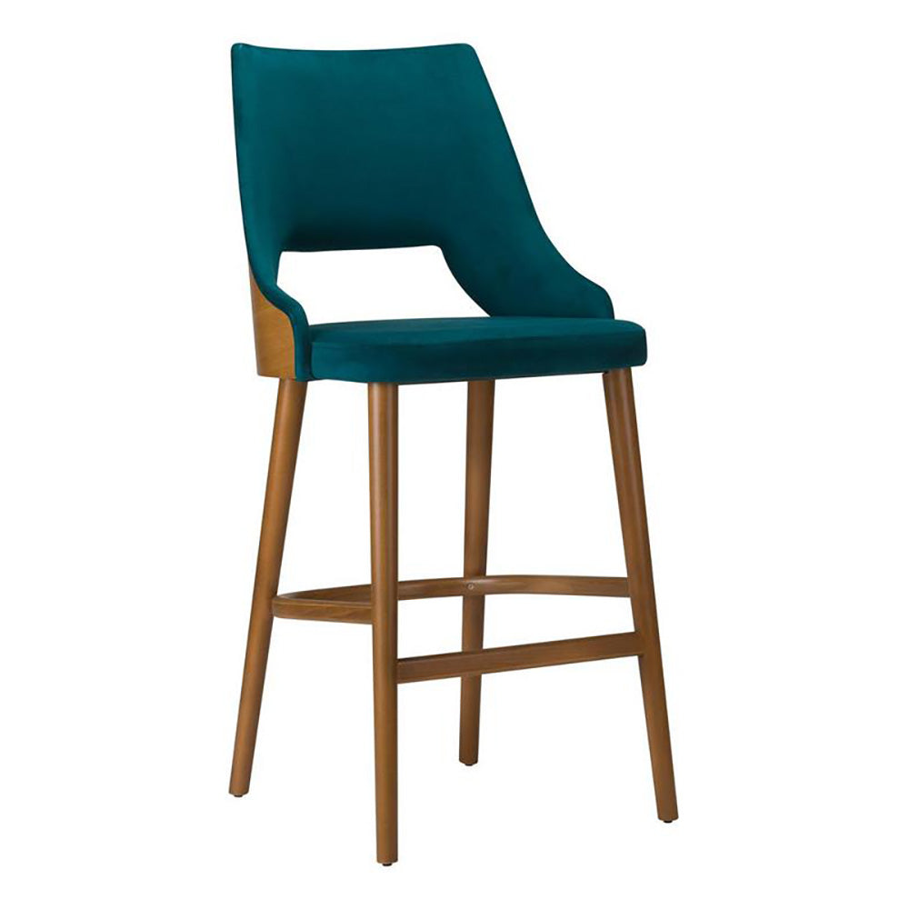 Stone Wooden Upholstered Bar Stool