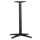 Switch The Trail Black Self Levelling Table Base - Medium by NOROCK features a central cylindrical column with four angled legs for stability and supports tabletops indoors or outdoors. It is shown against a plain white background. 3 image