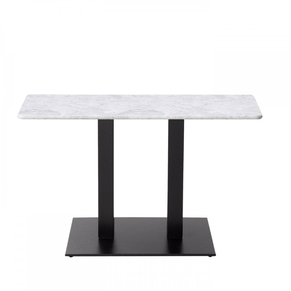 Mayan Metal Base Pedestal Rectangle Table with White Marble Table Top 1200x700mm