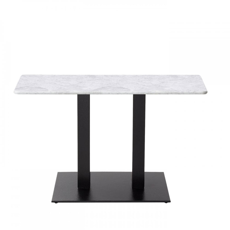 Mayan Metal Base Pedestal Rectangle Table with White Marble Table Top 1200x700mm